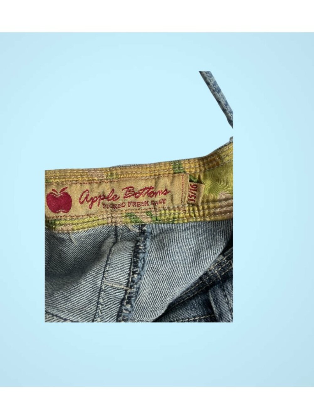 Apple Bottoms Y2K Denim Capri Overalls Women 15/16 Cropped Jumpsuit Vintage Styl - Picture 6 of 13